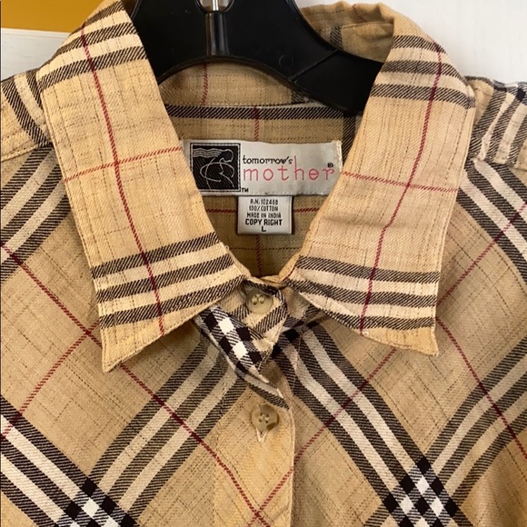 Maternity Flannel Button Front Tunic - Picture 1 of 3